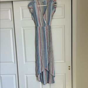 Caslon Striped Pastel Wrap Maxi Dress